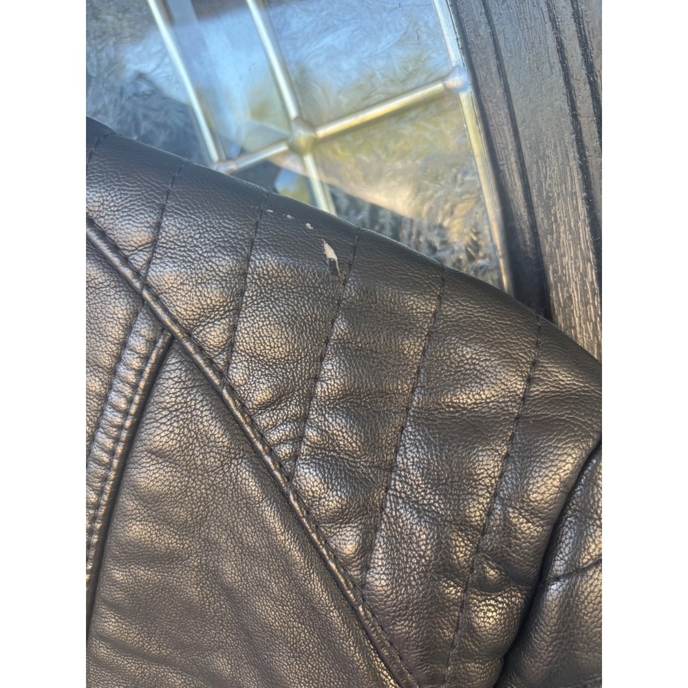 Marc New York Andrew Marc Black Faux Leather Moto Jacket Rose Gold Hardware M‎ - Picture 12 of 13